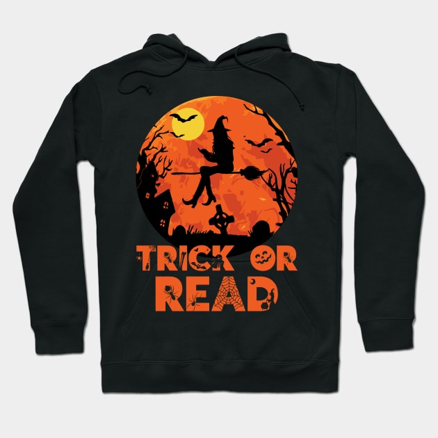 Trick or Read Halloween Reading Lover Hoodie by DragonTees